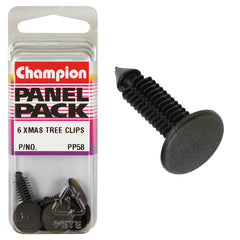 Champion - Xmas Tree Clips - Colour:black - Length:17.2mm - Stem Dia: 6.4mm - head:14mm | PP58