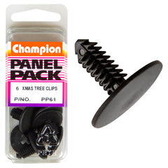 Champion - Xmas Tree Clips - Colour:black - Length:16.7mm - Stem Dia: 7.3mm - head:20mm | PP61