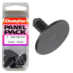 Champion - Xmas Tree Clips - Colour:black - Length:13.5mm - Stem Hole:6.4 - 6.6mm - head:20.8mm | PP62