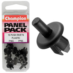 Champion - Push Rivets - Colour:black - Length:6.5mm - hole:5mm - head:6mm | PP65