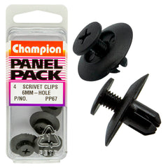 Champion - Scrivets - Colour:black - Length:9mm - hole:6mm - head:20mm | PP67