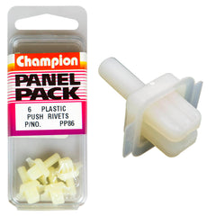 Champion - Moulding Panel Clips - Colour: White - Length: 4.5mm - Hole: 6mm - Head: 9mm | PP86