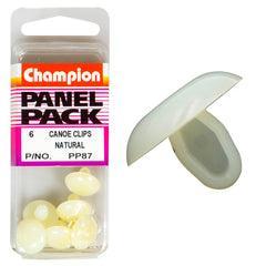 Champion - Canoe Clips - Colour: White - Length:10.40mm - head:14.20mm - Stem Length:7.45mm - hole:4.85mm | PP87