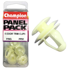 Champion - Door Trim Clips - Colour: Clear - Top Head: 13mm. Mid & Bottom 16mm - Stem Dia: 9mm | PP91