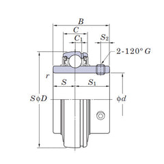FAG Bearing - UC205-16 Wide Inner Ring Insert Ball Bearing 25mm Bore | UC205-16_FAG