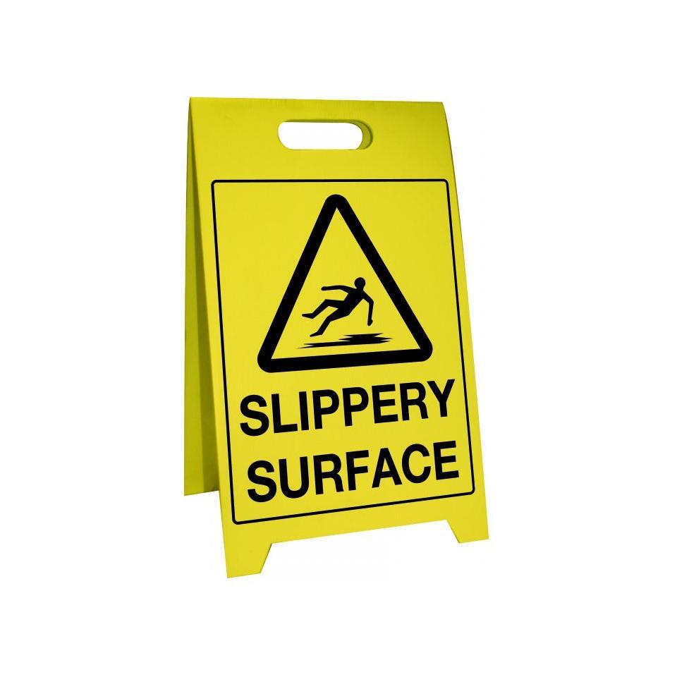 Uniform Safety Signs - 500x300mm - Corflute Sign Stands - Slippery Surface | PSS051C