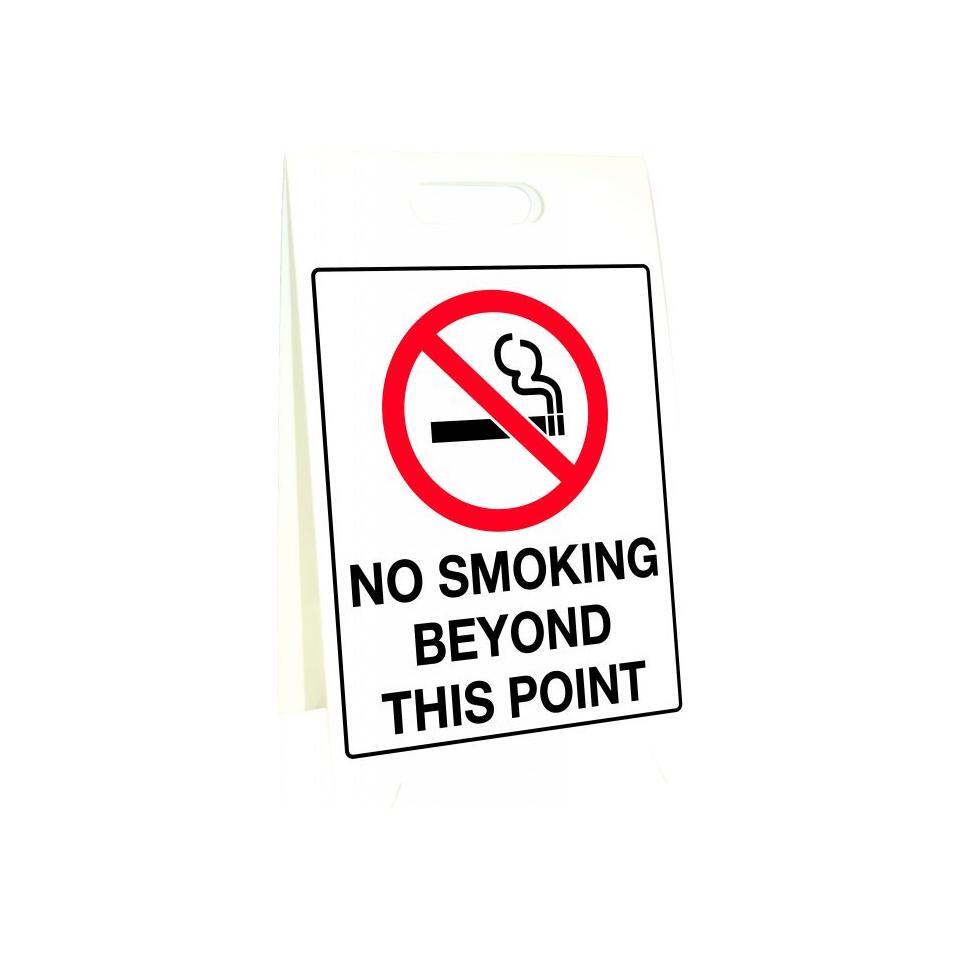 Uniform Safety Signs - 500x300mm - Corflute Sign Stands - No Smoking Beyond This Point | PSS059C