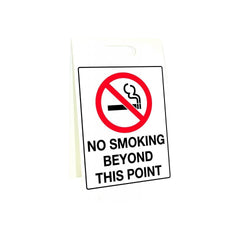 Uniform Safety Signs - 500x300mm - Corflute Sign Stands - No Smoking Beyond This Point | PSS059C