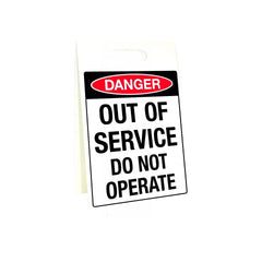 Uniform Safety Signs - 500x300mm - Corflute Sign Stands - Danger Out of Service Do Not Operate | PSS060C