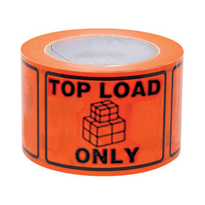 Uniform Safety Signs - 100x75mm Perforated Packing Labels - Top Load Only (roll 500) | PT004