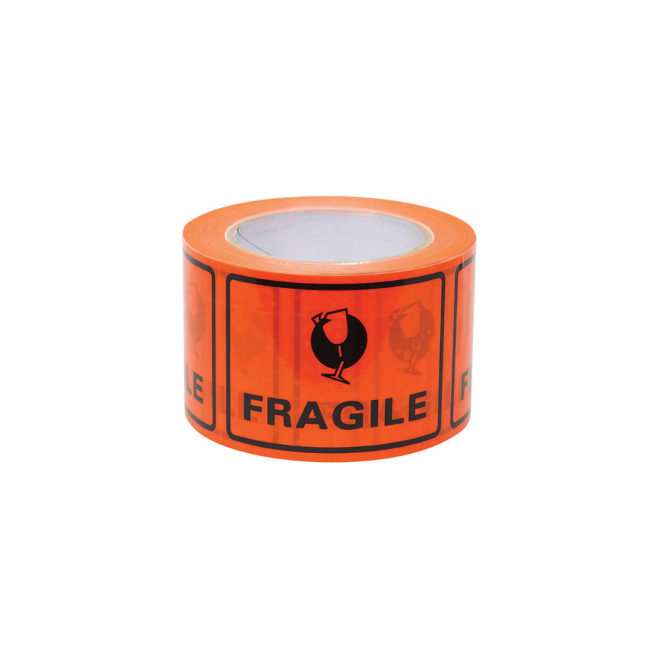 Uniform Safety Signs - 100x75mm Perforated Packaging Labels - Fragile (roll 500) | PT006