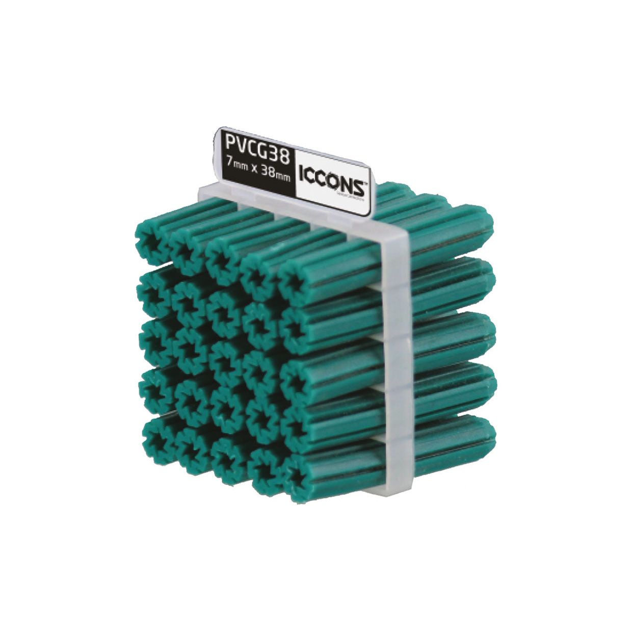 ICCONS® - Green Pvc Masonry Plug 38 mm | PVCG38 3000 pcs