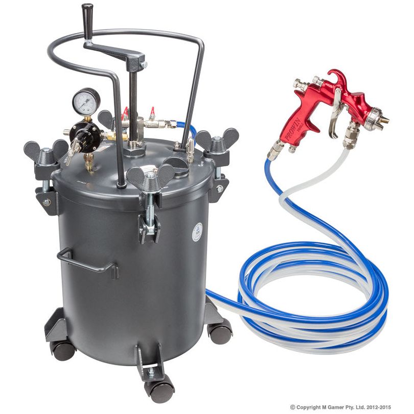 Prowin Tools - 20Ltr P/Tank Manual Agitation C/W 10mt Hoses & 1.2mm Gun | PW20LTRK2