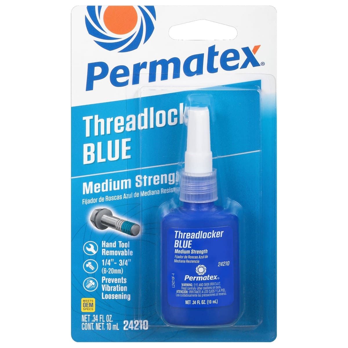 Permatex - 24210 Medium Strength Threadlocker Blue Carded 10ml | PX24210