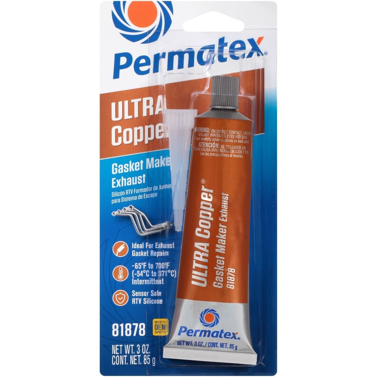 Permatex - 81878 Ultra Copper Max Temp Gskt Mkr 85g | PX81878