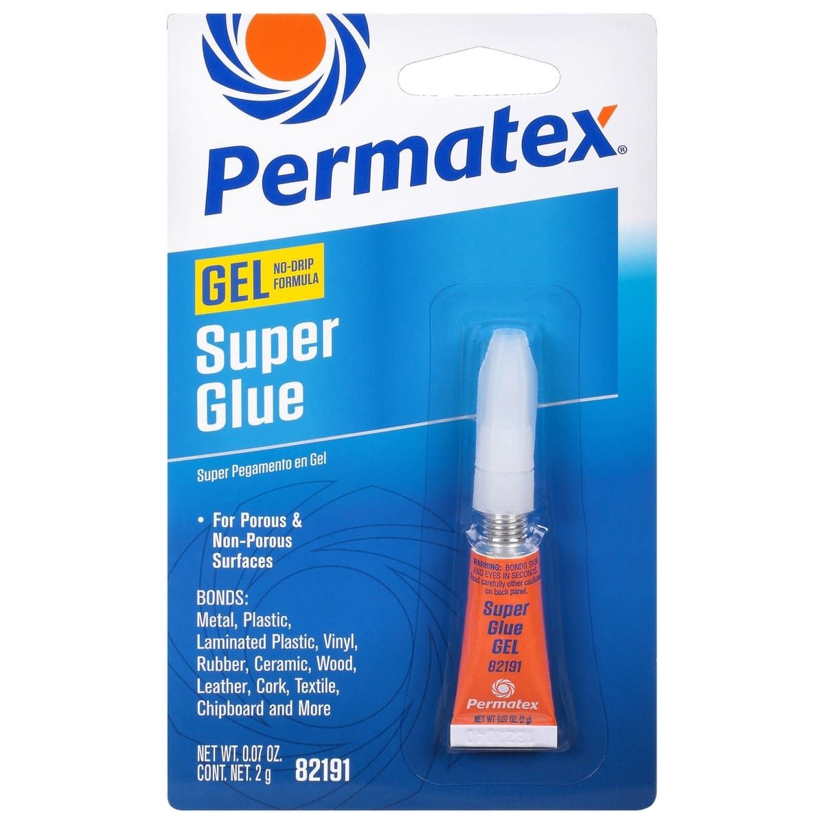 Permatex - 82191 Super Glue Gel Tube Carded 2G | PX82191