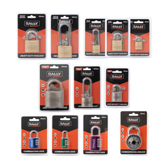 Rally - Padlock - Solid Brass - 50mm, Long Shackle | HSPLB50L