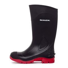 Mack - Pour Gumboot Safety PenRes PVC Unisex Black/Red UK 11 Pair | MK000POURBDF110
