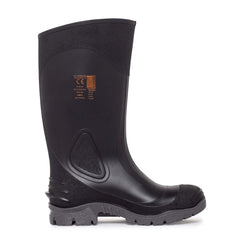 Mack - Pump Gumboot Safety PVC Unisex Black/Grey UK 8 Pair | MK000PUMPB3F080