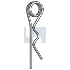 Hobsons - 4Mm Mild Steel Double Coil R Clip Pin - Zinc Plated | QPRMSZDM04
