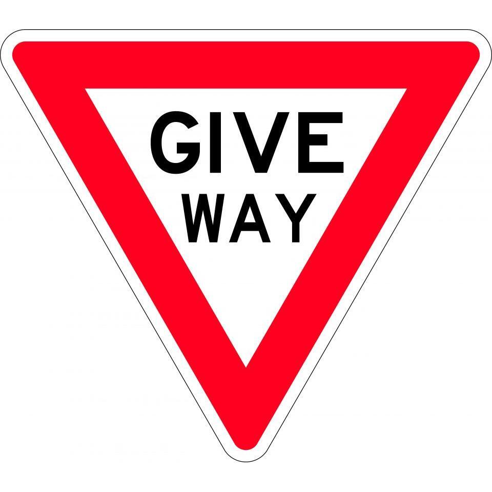 Uniform Safety Signs - 750mm Triangle - Aluminium - Class 1 - Give Way | R1-2A