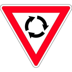 Uniform Safety Signs - 900mm Triangle - Aluminium. Class 1 - Roundabout | R1-3B