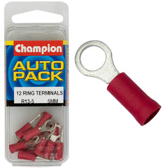 Champion - CRIMP TERMINALS - RING - RED - 5mm | R13-5