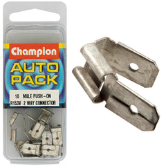 Champion - CRIMP TERMINALS MALE PUSH ON 2 WAY CONNECTOR - 6.3mm | R153V