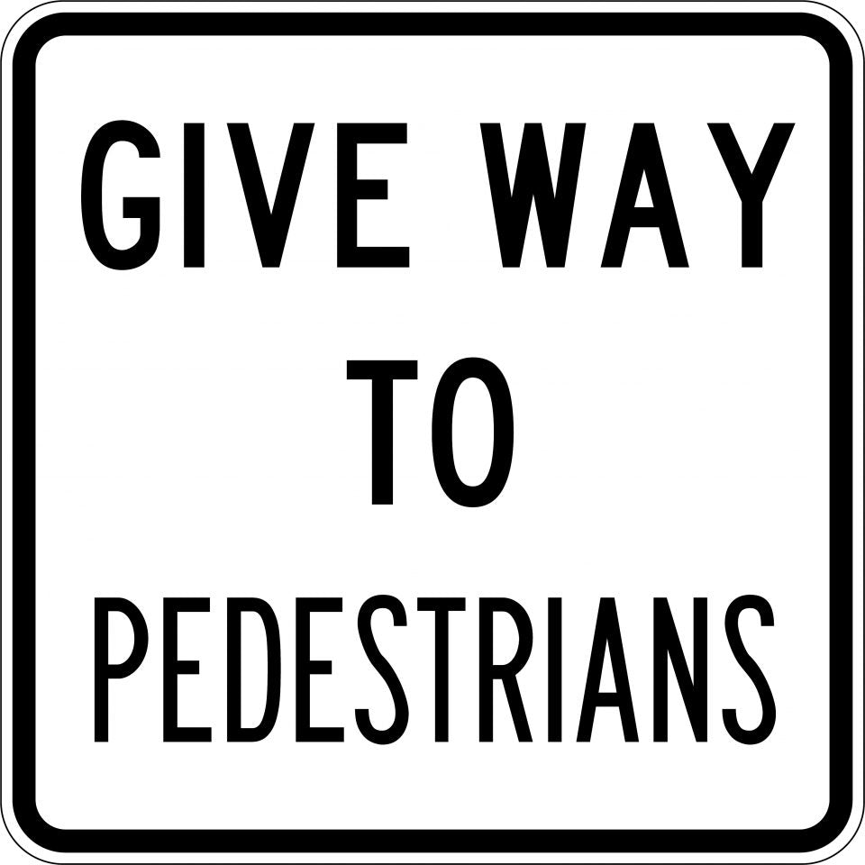 Uniform Safety Signs - 600x600mm - Aluminium - Class 1 - Give Way To Pedestrians | R2-10