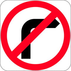 Uniform Safety Signs - 450 x 450mm - Aluminium - Class 1 - No Right Turn Symbol in Roundel | R2-6A(R)