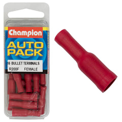Champion - CRIMP TERMINALS - BULLET - FEMALE - RED - 4mm | R200F