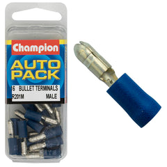Champion - CRIMP TERMINALS - BULLET - MALE - BLUE - 4mm | R201M