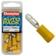 Champion - CRIMP TERMINALS - BULLET - MALE - YELLOW - 5mm | R202M