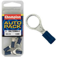 Champion - CRIMP TERMINALS - RING - BLUE - 4mm | R23-10