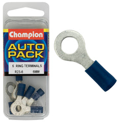 Champion - CRIMP TERMINALS - RING - BLUE - 6mm | R23-6