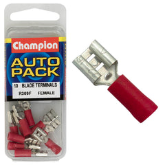 Champion - CRIMP TERMINALS - BLADE - FEMALE - RED - 6.3mm | R309F
