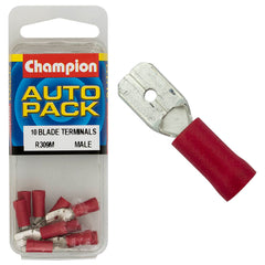 Champion - CRIMP TERMINALS - BLADE - MALE - RED - 6.3mm | R309M