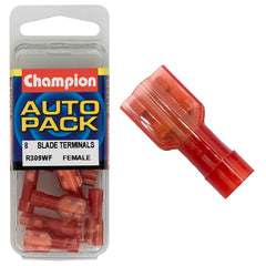Champion - CRIMP TERMINALS - BLADE - FEMALE - FULLY INSULATED - RED - 6.3mm | R309WF