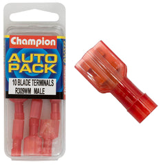 Champion - CRIMP TERMINALS - BLADE - MALE - FULLY INSULATED - RED - 6.3mm | R309WM