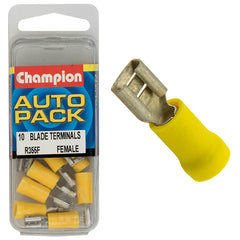 Champion - CRIMP TERMINALS - BLADE - FEMALE - YELLOW - 6.3mm | R355F