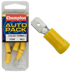 Champion - CRIMP TERMINALS - BLADE - MALE - YELLOW - 6.3mm | R355M