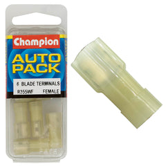 Champion - CRIMP TERMINALS - BLADE - FEMALE - FULLY INSULATED - YELLOW - 6.3mm | R355WF