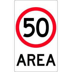 Uniform Safety Signs - 450 x 750mm - Aluminium - Class 1 - Speed Limit Area 50 | R4-10A(50)