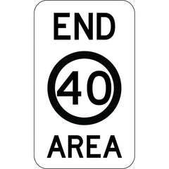 Uniform Safety Signs - 450x920mm - Aluminium - Class 1 - End 40 Area | R4-11A(40)