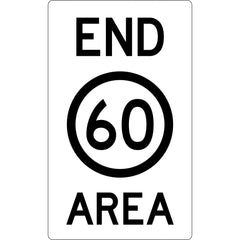 Uniform Safety Signs - 450x920mm - Aluminium - Class 1 - End 60 Area | R4-11A(60)