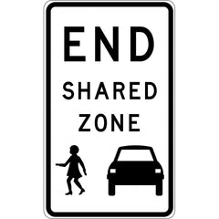 Uniform Safety Signs - 450x750mm - Aluminium - Class 1 - End Shared Zone | R4-5