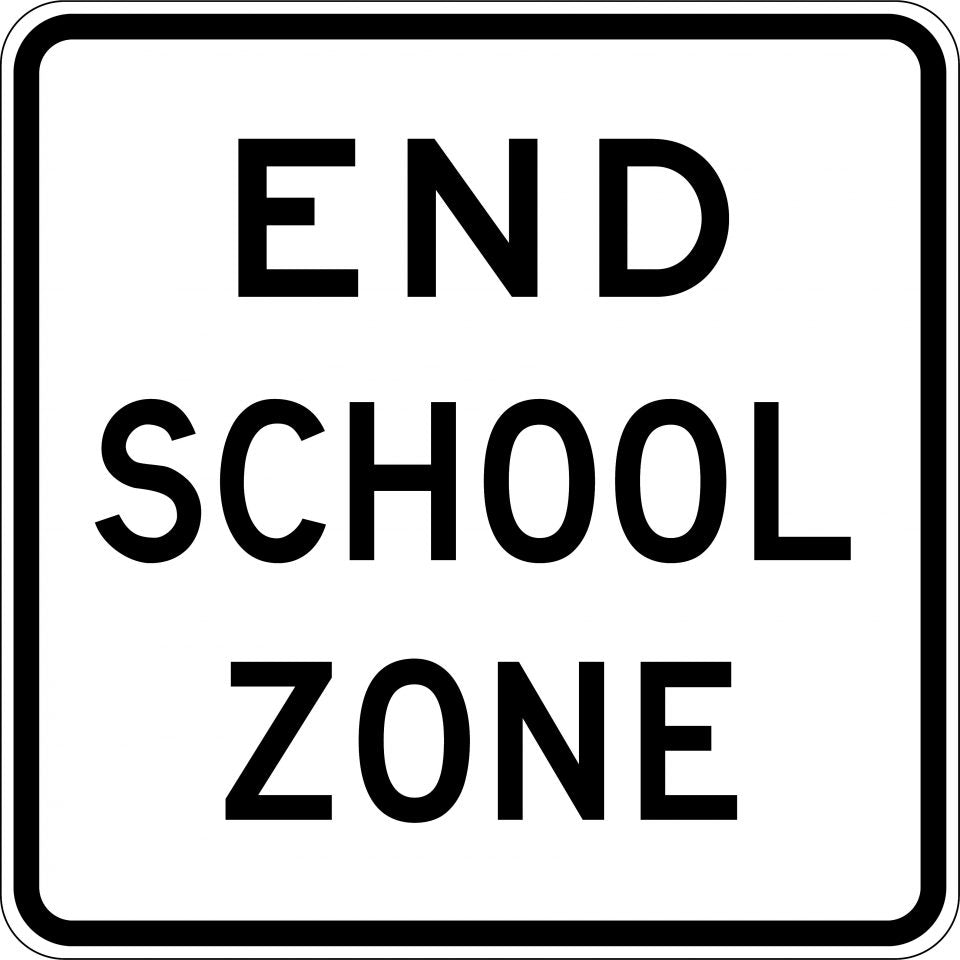 Uniform Safety Signs - 600x600mm - Aluminium - Class 1 - End School Zone | R4-9B