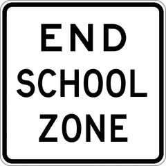 Uniform Safety Signs - 600x600mm - Aluminium - Class 1 - End School Zone | R4-9B