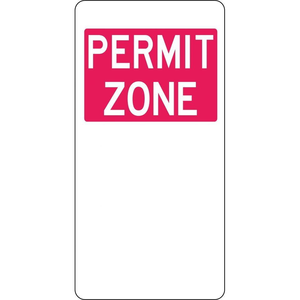 Uniform Safety Signs - 225x450mm - Aluminium - Permit Zone | R5-22