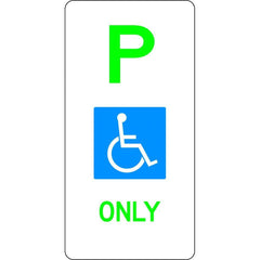 Uniform Safety Signs - 225x450mm - Aluminium - P Disabled Parking Only | R5-31